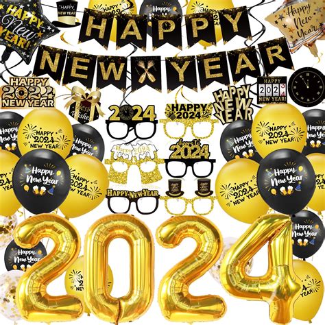 Buy New Year 2024 Decorations New Years Eve Party Supplies 2024 Happy