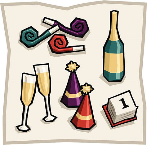 New Year Party Favors Illustrations Royalty Free Vector Graphics