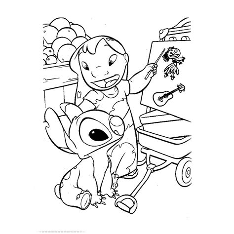 Desenho De Lilo E Stitch Brincando Para Colorir Tudodesenhos