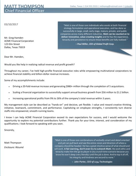 cover letter example linkedin