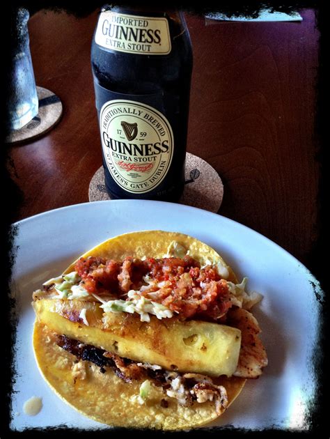 This fish taco seasoning works with any kind of white fish that you want to use for tacos! Fish taco with grilled pineapple and a Guinness to was it ...