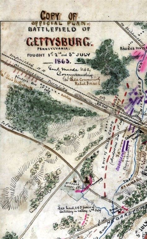 Antique Map Battle Of Gettysburg 1863 Civil War Etsy Artofit