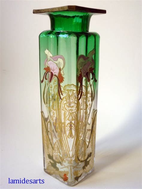 Vase Verre Emaille Legras Montjoye Art Nouveau 1900