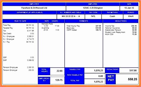 Excel Pay Slip Template Singapore Payslip Template Format In Excel Images