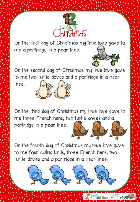 Twelve Days Of Christmas Original Poem Teaching Resources