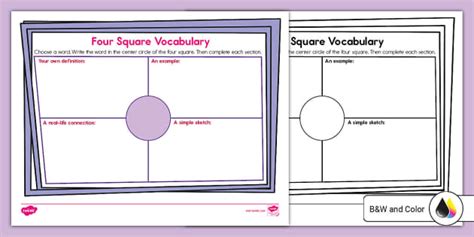 Four Square Vocabulary Activity Hecho Por Educadores