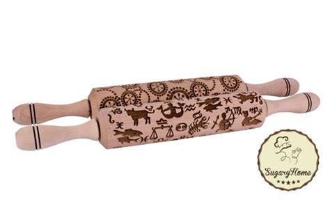 Rolling Pin Laser Cut Embossed Set Of Two Stylish By Sugaryhome