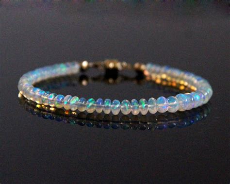 Opal Bead Bracelet Natural Opal Aaa Genuine Ethiopian Opal Opal