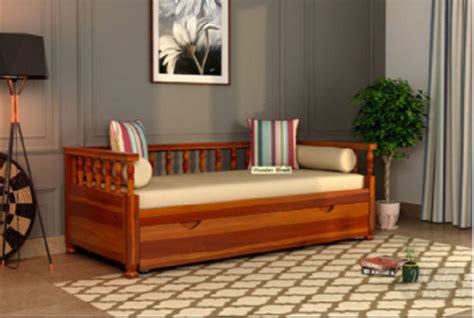 Seater Teak Wood Modern Wooden Diwan Sofa With Storage At Rs In