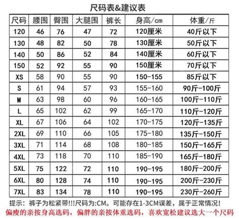 Chinese English Clothing Size Chart Rtranslator