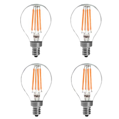 4w e12 led filament candelabra bulb 40w equivalent flame tip dimmable 10 pack. G14 E12 4W LED Vintage Antique Filament Light Bulb, 40W ...