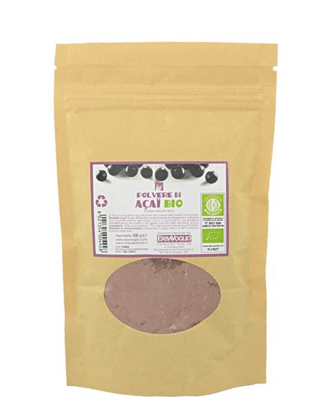 Organic Açaí Powder By Erbavoglio 100 Grams