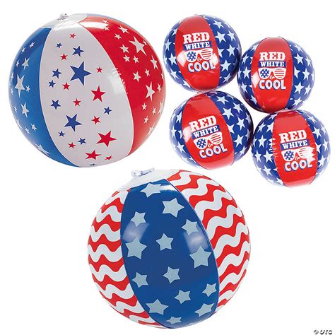 Patriotic Beach Ball Kit Assortment 36 Pc Oriental Trading