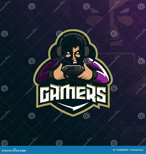 Vecteur De Conception De Logo De Mascotte De Gamer Avec Le Style