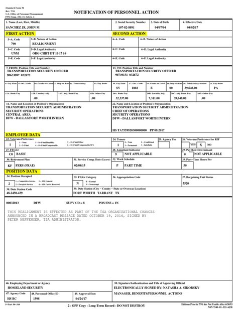 Sf 50 Form Fillable Pdf Printable Forms Free Online