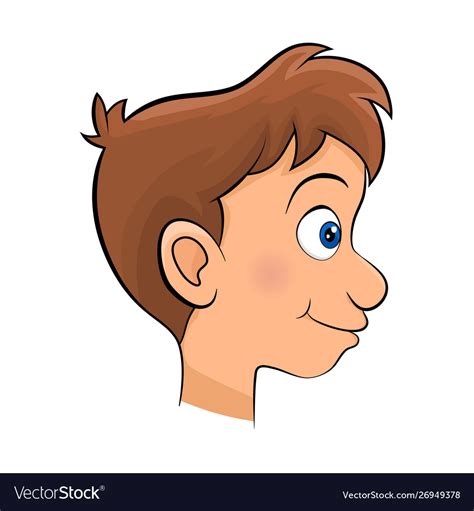 American head face side view cartoon design Vector Image