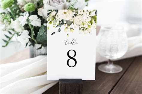 Did your wedding date change? White Floral Table Numbers, Calligraphy Table Numbers ...