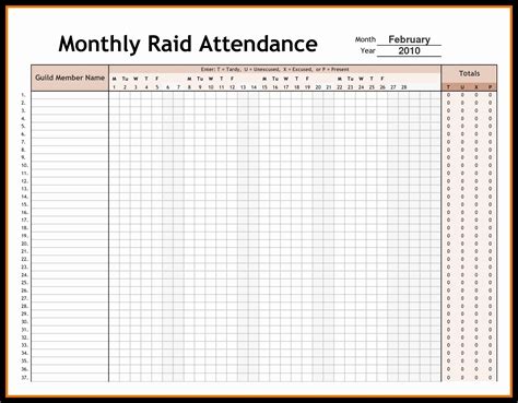 Referensi Download Attendance Sheet In Excel Efisien Kelompok Belajar