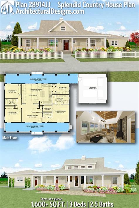Plan 28914jj Splendid Country Farmhouse Home Plan House Plans
