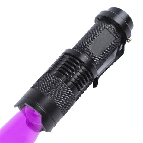 Zoomable Led Uv Flashlight Torch Light 365nm Ultra Violet Blacklight Aa