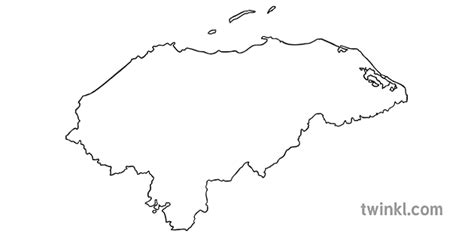 Map Outline Of Honduras Orilẹ Ede Nitobi Flag Continents Ks1 Dudu Ati