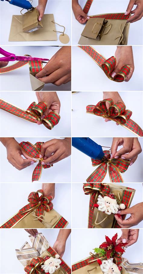 diy christmas t wrap ideas handmade bows t bags and toppers