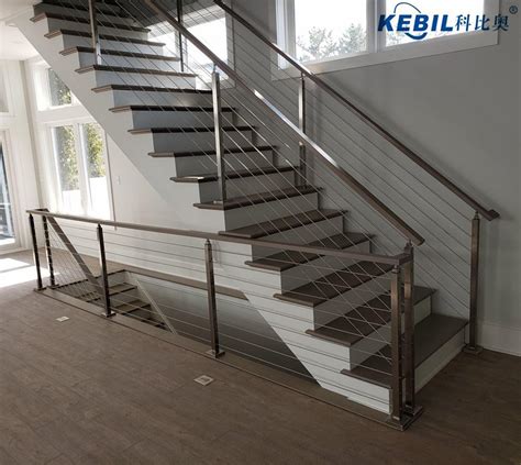 Durable powder coat finish (1). Indoor Modern Stairs Stainless Steel Wire Cable Railing ...