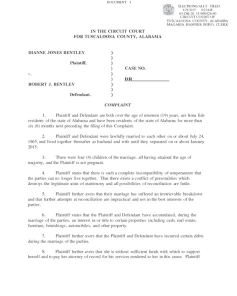 divorce complaint example alabama edit fill sign online handypdf