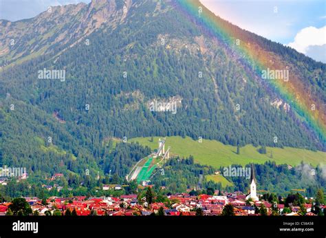 Overview Oberstdorf Village Rainbow Shadow Mountain Ski Jump