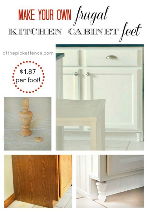 The kitchen cabinets turned into my own little project, it was something i was equally stressed and terrified about and, don't get me wrong, they are not perfect, but i'm very happy with them. Make Your Own "Frugal" Kitchen Cabinet Feet - At The ...