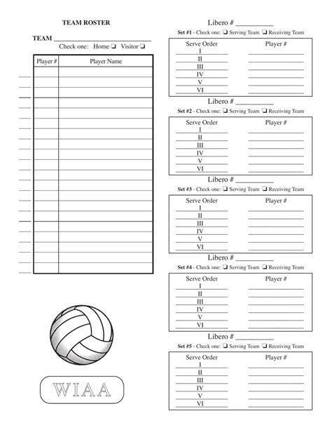 Usa Volleyball Lineup Sheet