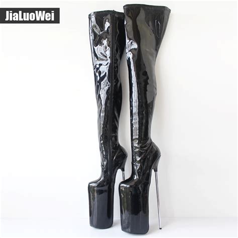 jialuowei women sexy fetish dance nightclub boots 30cm extreme high heel metal heels platform