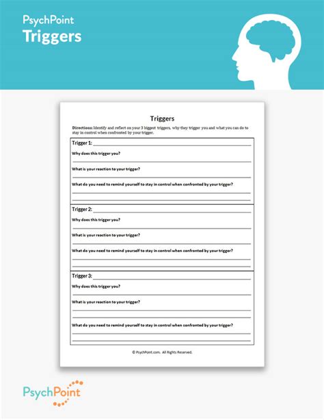 Triggers Worksheet Psychpoint