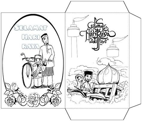 Mari Mewarna Kad Selamat Hari Raya dan Sampul Duit Raya - Gambar