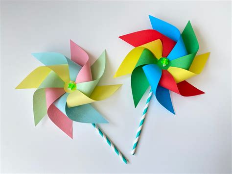 Kids Paper Craft Kit Paper Windmill Etsy