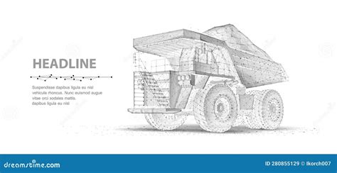 Heavy Dump Truck. Abstract 3d Large Dumper. Mining Machinery, Industry