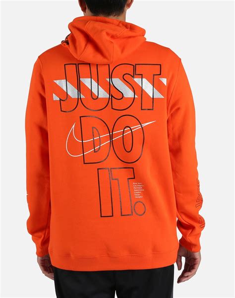 Now Available Nike Sportswear Just Do It Hoodie Orange — Sneaker Shouts