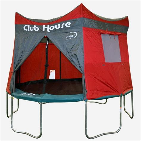 The bigtop tent is brightly colored and designed to resemble a circus tent. Trampoline Tent Cover 15' Kids Fun Playhouse Weatherproof ...