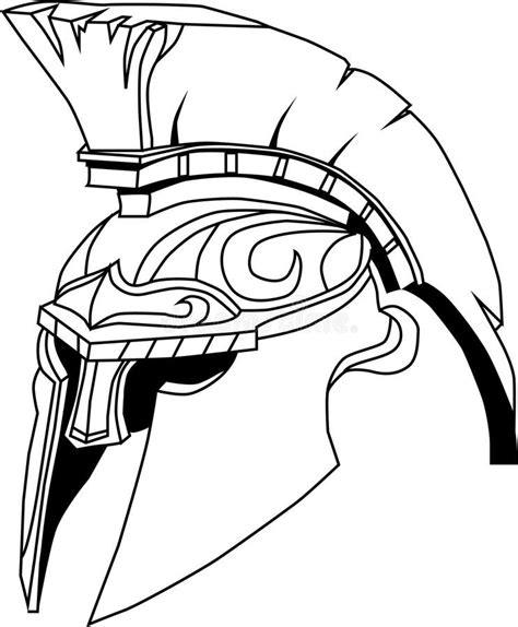 Spartan Helmet Illustration Of An Ancient Greek Warrior Helmet Stock