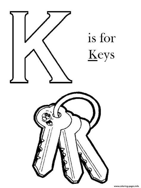 From kites to kettles, the letter k is an essential part of the alphabet. K Is For Key Alphabet S Free9b33 Coloring Pages Printable