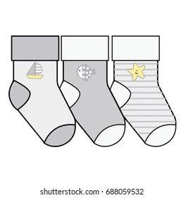 Baby Socks Design Set Socks Pattern Stock Vector Royalty Free