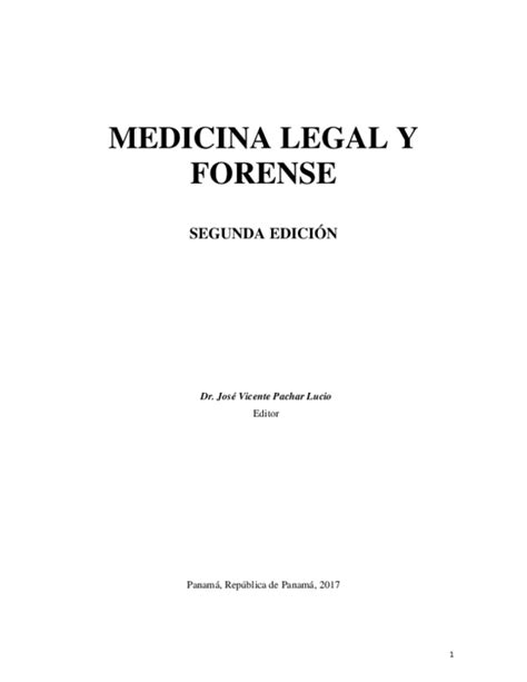 Pdf Medicina Legal Y Forense Segunda EdiciÓn Jose Vicente Pachar