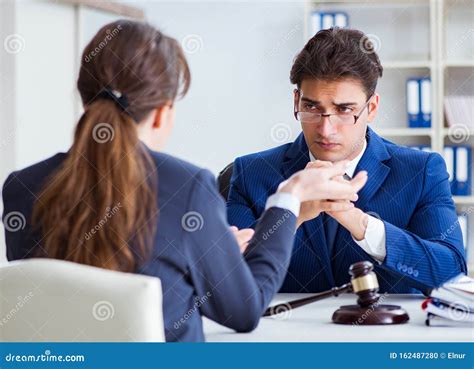 Lawyer Talking To His Client In Office Stock Photo Image Of Barrister