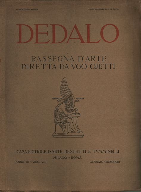 Aavv Usato Dedalo Anno Iii 1922 Annata Completa 12 Fascicoli