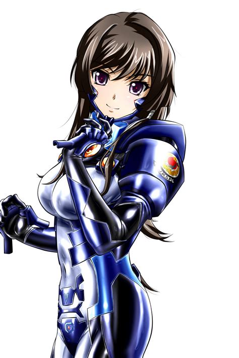 Safebooru 1girl Absurdres Armor Black Hair Bodysuit From Side Genya