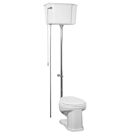 This video shows how to convert a regular toilet into an antique style high tank toilet with pull string flush. Pegasus Victoria 2-piece 1.6 GPF Single Flush Round High ...