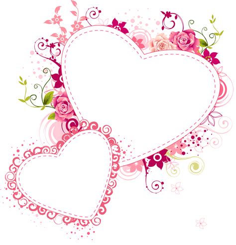 Pink Hearts Transparent Frame Molduras Redondas Monograma Casamento