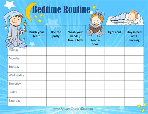 Bedtime Routine Chart Kids Bedtime Routine Bedtime Routine