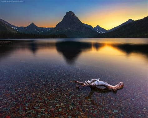 Sunset On Two Medicine Lake Glacier National Park Sinopah Flickr