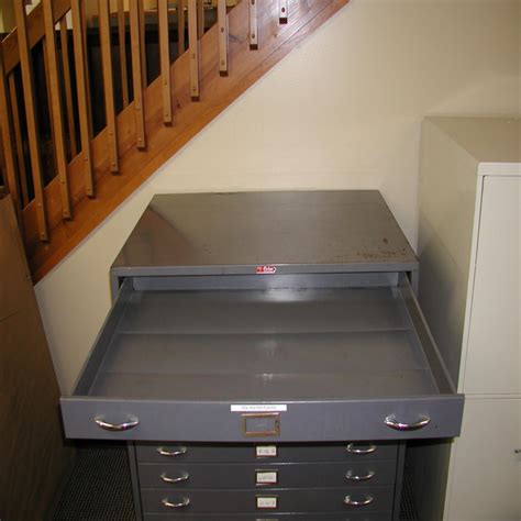A filing cabinet (or sometimes file cabinet in american english) is a piece of office furniture usually used to store paper documents in file folders. Lot #50: Fosters Flat File Cabinet - 11 Drawer + 25.5 x 37 ...